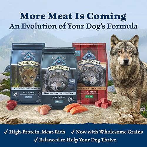 Рецепта Blue Buffalo дивата природа Rocky Mountain с високо съдържание на белтъчини, естествен суха храна за кучета
