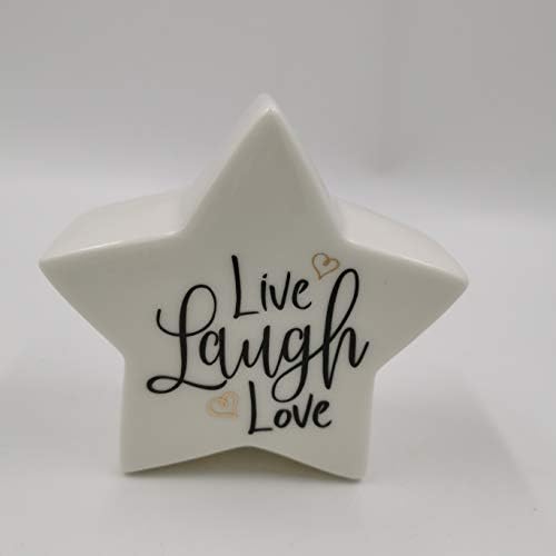 Led нощна светлина Live Laugh Love Star, керамични лампата във формата на звезда, Бяло топло осветление за бани и аксесоари