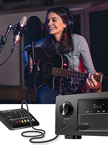 Кабел RHM XLR, Аудиокабели XLR от мъжете за една жена на 25 фута, 4 опаковка, Позлатени 3-Контактни Балансирани Кабели за микрофон