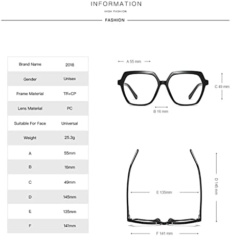 CHAUOO Големи Очила с синя светлина за жени и Мъже, Компютърни Очила за четене/игри със Защитата от напрежение в очите