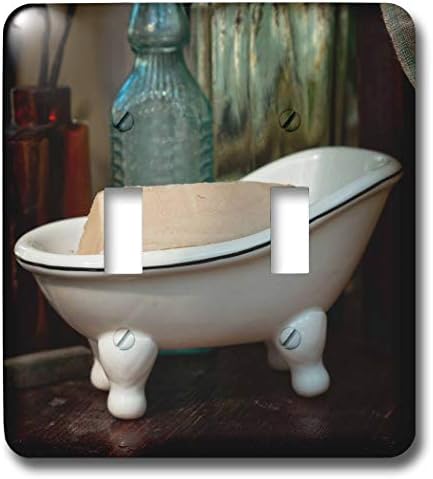 Снимка 3dRose Alexis - Различни предмети - Реколта препарат за съдове под формата на бани с парче сапун - двоен