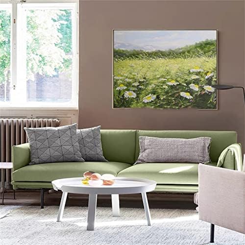YXBDN Ръчно рисувани Зелено Поле Пейзаж Маслени картини Офис Украса на Хола (Цвят: A, Размер: 90x120 см, Без рамка)