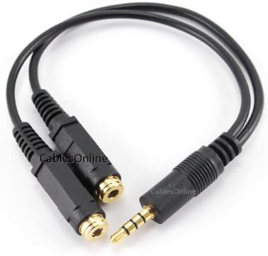 CablesOnline 3,5 мм жак TRRS за две конектори TRRS за стерео 4-полюсного кабел-сплитер (IP-Y02)