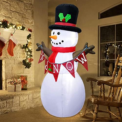 6 ФУТА Коледен Снежен човек Надуваеми Външни Декорации, Cysudo Надуваем Снежен човек Надуваем Декор Двор с Въртящи се