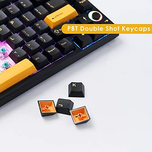 Механична клавиатура KEYMECHER на 75%, безжична клавиатура Hotswap с RGB подсветка, Поддържа Bluetooth, 2.4