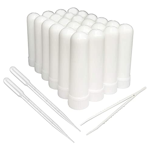 Празните пластмасови тръби за ароматерапия етерично масло ZIOJOVK (включва 24 празни пластмасови туби + 36 фитилей без мирис