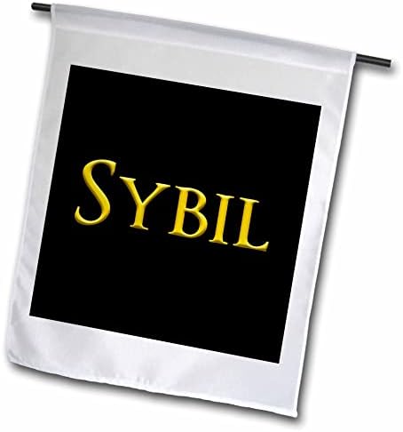 3дРоза Sybil Луксозно име за момиченце в Америка. Жълто на черно Талисмане - Знамена (fl_353710_1)