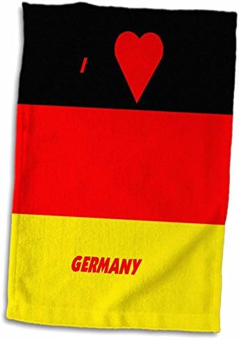 3dRose Florene Любов към флагам страни - обичам Германия - Кърпи (twl-51541-1)