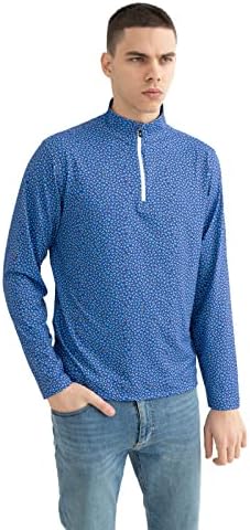 Мъжки пуловер с цип DEOLAX Quarter-Fit, Впитывающий Влагата, Мъжки Спортни Пуловери за голф с цип по средата,