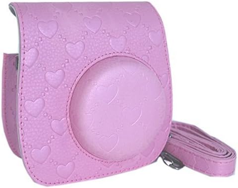 Калъф за фотоапарат CLOVER Love Bag с пагон за Instax Mini 8 Mini 9 - Розово и розово