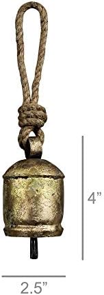 Камбанка Chauk, Покрити с мед HomArt, с Веревочной Закачалка, Малък, 4 Инча