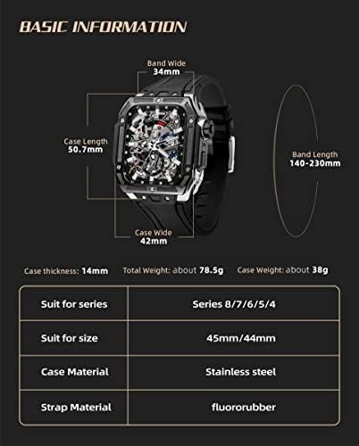 EKINS Titanium Watch Band министерството на отбраната Kit， за Apple Watch 7 8 Ултра 45 мм Корпус От Авиационен Титанова