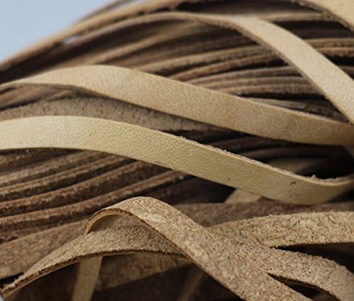 CHENGYIDA 10 Ярда Истински Плоски Кожени Прашки Свързани С Кожен Ремък чрез шнурове 51 мм Натурална