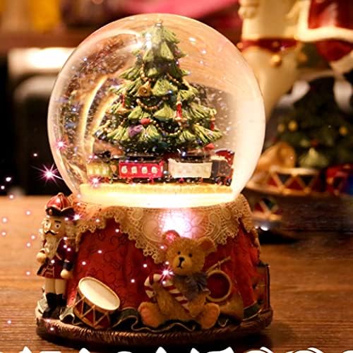 ЛУКЕО Коледно Дърво Мечта Кристална Топка Музикална Ковчег Въртящи Малък Влак Октавная Кутия Коледен Подарък За Рожден