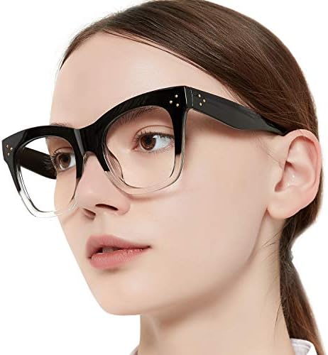 OCCI CHIARI Анти-Сини Очила за четене с Подсветка за Жени, Модни Извънгабаритни Очила за четене 0 1.0 1.5 2 2.5 3 3.5 4.0