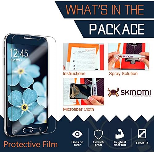 Защитно фолио Skinomi, съвместима с умни часовника Pebble Steel Smartwatch (6 бр.), Прозрачен филм TechSkin TPU Anti-Bubble HD