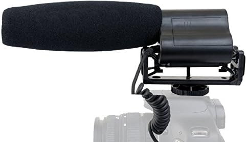 Микрофон Shotgun (стереофоничен) с предното стъкло и ръчен Dead Cat за Sony HDR-CX455 (включва инструменти за монтаж на стена)