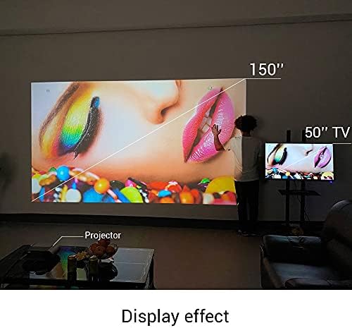 WDBBY K9 Full HD 1080P led преносим мини проектор за домашно кино с киноиграми (опция с мулти-дисплей за смартфон) (Цвят: