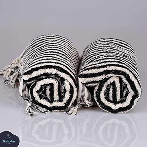 Шарени кърпи за ръце и вани за баня | Оверсайз - 17 X 35 | Комплект от 2 Кърпи за ръце | Органични турски памук