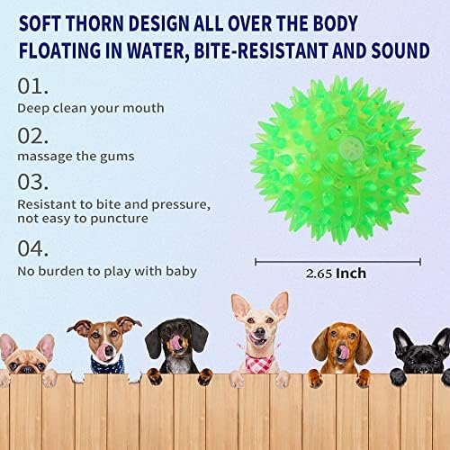 4 опаковки Скрипучих Играчки за кучета Бодливи Топки за Кучета Почистват Зъбите и здравето на Венците, за вашия