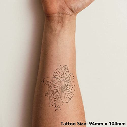 Временни татуировки Azeeda 4 x Сиамски бойцовые рибки (TO00058470)