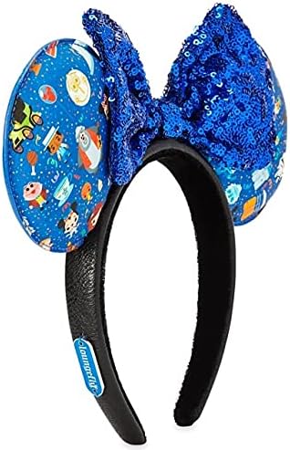 Превръзка на ухото с Мини Маус от Диснейпарков - Паркове и атракции - Blue лък с пайети, Многоцветен, Един размер