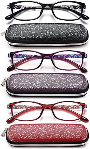 Очила за четене EYEURL за жени-Блокер синя светлина За жените-3 опаковки на Компютърни ридеров с пружинным тръба
