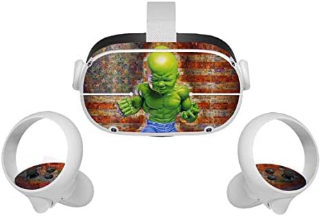 Зелен Титан Герой на Филма Oculus Quest 2 на Кожата VR 2 Кожи Слушалки и Контролери Стикер, Защитен Стикер