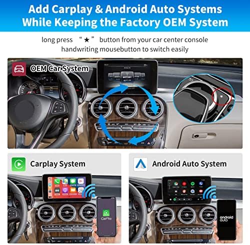 Пътен Топ Безжичен Kit Carplay Декодер за Mercedes Benz NTG5.0 C GLC CLA GLA Class W205 2015-2018 Година, Поддръжка на