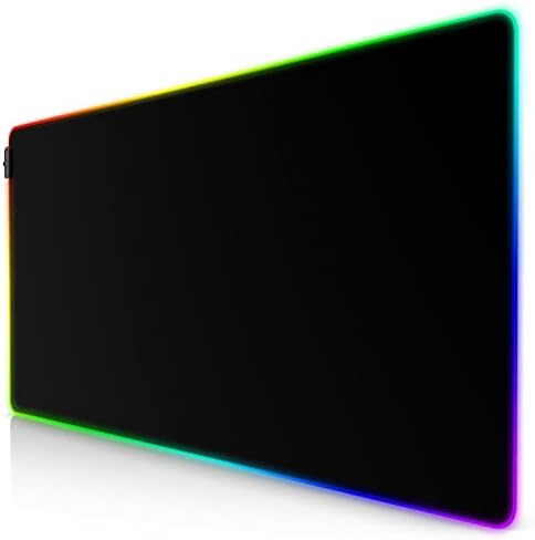 TITANWOLF - RGB Подложка за мишка игри XXL 120 x 60 см – Многоцветен подложка за мишка с led подсветка, 11 режими на работа - 1200 x 600 мм – Нескользящая повърхност за геймъри PC и Mac – ?
