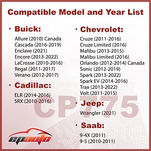 Въздушен филтър на купето EPAuto CP775 (CF10775) Премиум-клас, който е съвместим с някои модели Buick/Cadillac/Chevrolet/Saab