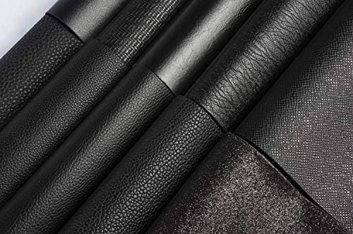 Черни листа от изкуствена кожа за бродерия, 10 бр/компл., 8,3 x 12 (21 см x 30 см), листа от изкуствена кожа формат