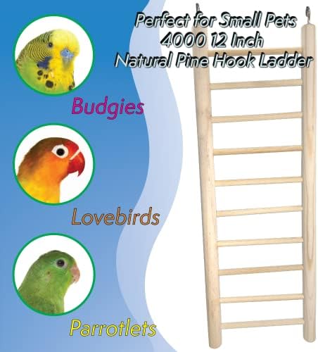 Mandarin Bird Играчки от M & M 4000 12-Инчов стълба-куката от естествена бор - Подвесная играчка за дъвчене в Птицеферма,