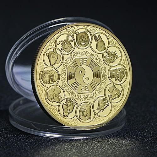 Годината на Дракона Златна Сребърна Монета Дванадесет Зодиакальных Животни Тачи Щастливи Възпоменателни Монети
