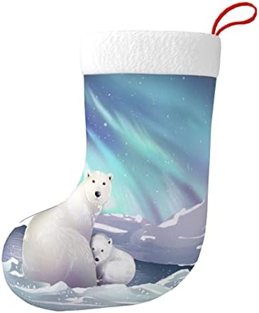 Коледни Чорапи Augenstern Aurora Save Polar Bear, Двустранни Чорапи За Окачване На Камината