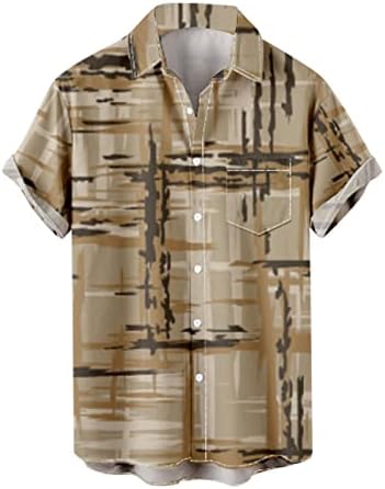 Xiloccer Мъжки Основни Тениски Клетчатая Риза Тропически Ризи за Мъже Ризи за Софтбол Извънгабаритни Ризи с Копчета С Принтом