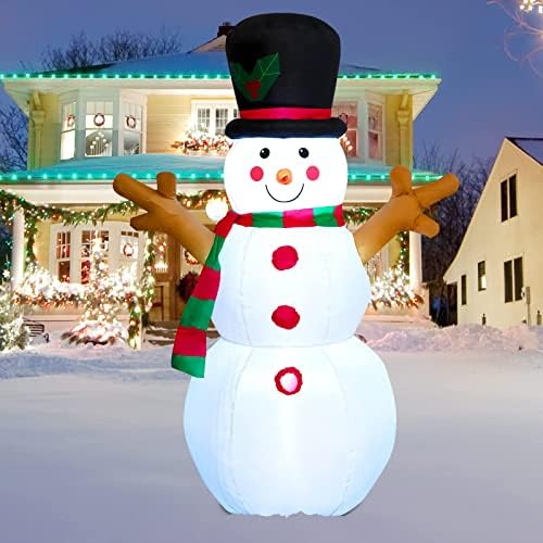 ИДВАМ 5ft Коледни Надуваеми Украшения за улицата, Надуваем Снежен човек с Вградени светодиоди за Коледни Декорации за Двор,