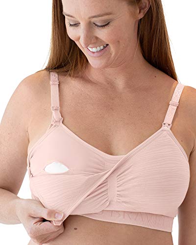 Комплект сутиен за помпане на Kindred Bravely Hands Free (розово Хедър, X-Large) и органични пере подложки за гърдите