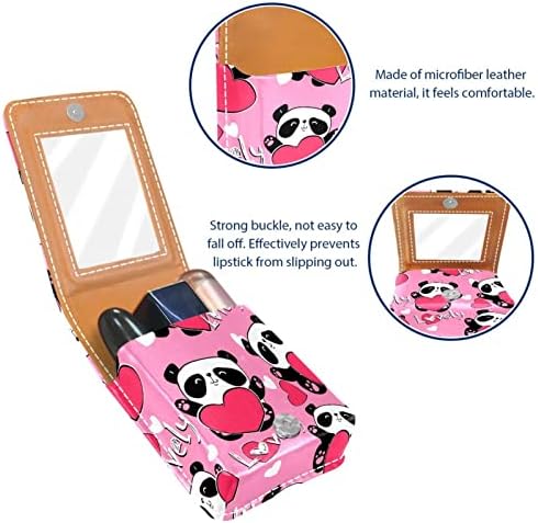 Panda Bearon Li pstick Органайзер с Огледало Кутия За Съхранение на Червило Чанта За Носене