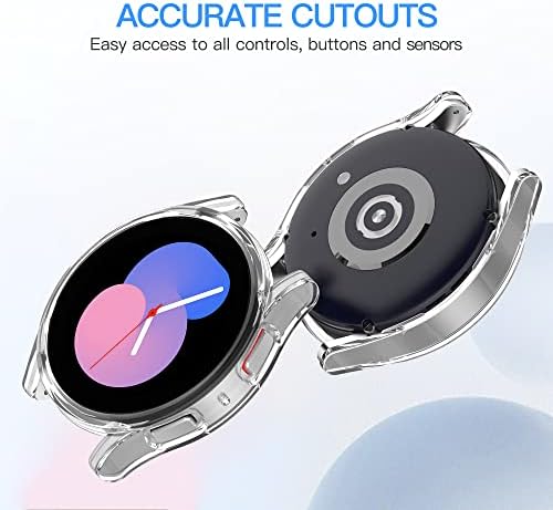 Калъф от 2 опаковки, съвместим с Samsung Galaxy Watch 5, твърд броня за КОМПЮТЪР (прозрачен, Galaxy Watch 5 40 мм)
