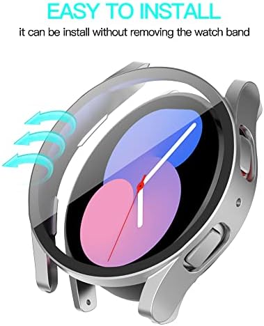 2 Опаковки, съвместима за Samsung Galaxy Watch 5, калъф с предпазно фолио от закалено Стъкло, твърд броня за КОМПЮТЪР