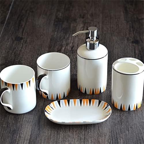 CZDYUF Комплект Чаши За миене на зъбите Керамичен Комплект За Миене на Баня От Костен Порцелан, Аксесоари За Баня