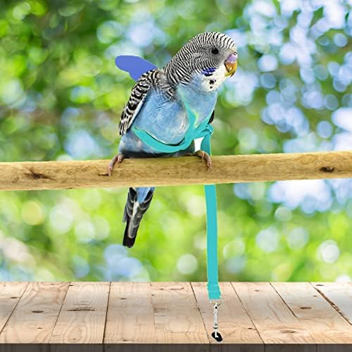 Шлейка и каишка за домашни папагали Dnoifne, Регулируема Тренировъчен дизайн, защита от ухапвания, Птичья найлон