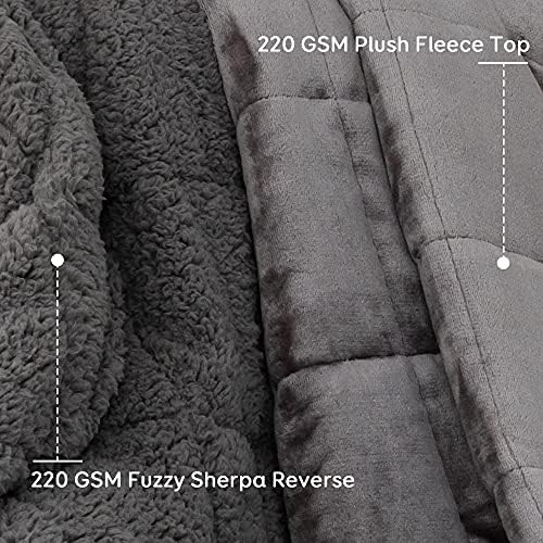 Утяжеленное Одеяло отвътре Pawque Sherpa 15 килограма, Размерът на Близнаци 48x72 Инча, Супер Меко Уютно Утяжеленное