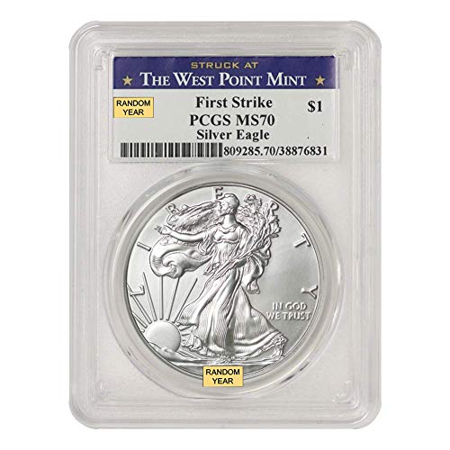 2006 - до Момента (Случаен година) 1 унция сребро American Eagle MS-70 (Първият удар - отчеканен на монетния двор