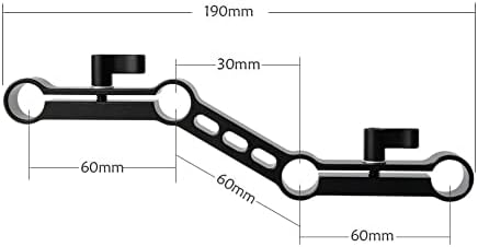 NICEYRIG Z-Образна Издигане 15-мм Скоба за направляващи Пръти Регулируем Лост за 15-мм пръчки на раменната