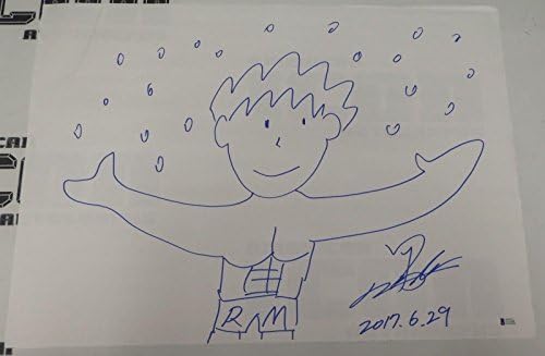 Кадзутика Окада Подписа 18x24 Рисувани на Ръка Скица на БАН COA New Japan Pro Борба - Борба с Автограф Разни