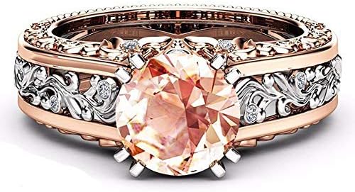 обещающие пръстен за приятелката си от сребро Модно Сватбена Пръстен с Роза и Цветен Модел, Златна Женски Венчален