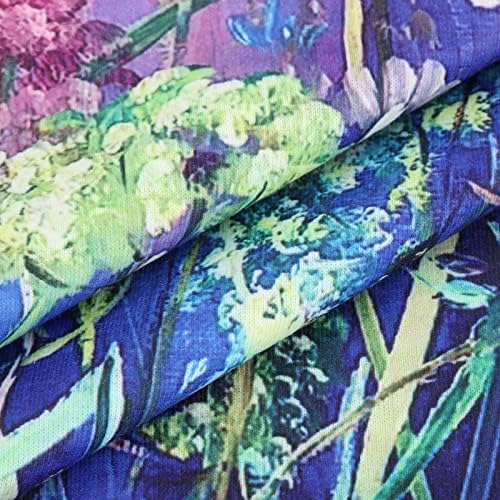 Дамски Блузи с къс ръкав, Блузи с Градиентным Цветисти Принтом, Тениски с кръгло деколте, Есенно-Годишни Върхове