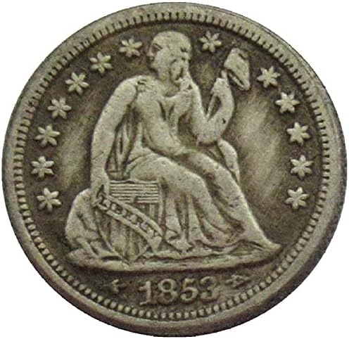 10 Цента Наки САЩ 1853 година, със сребърно покритие Копие на Възпоменателни монети
